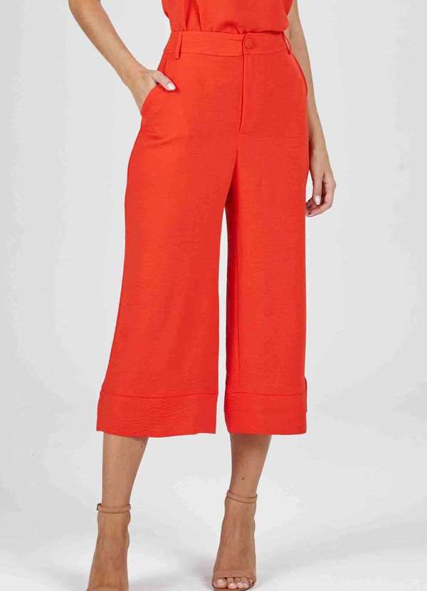 Pks - Calca Pks Pantacourt Social Laranja