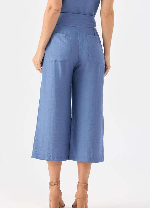 Pks - Calca Pks Pantacourt Viscose Azul 3