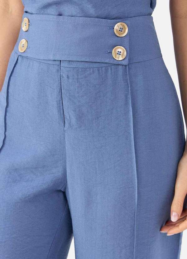 Pks - Calca Pks Pantacourt Viscose Azul 2