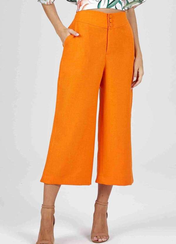 Pks - Calca Pks Pantacourt Laranja