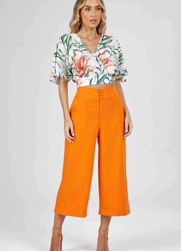 Pks - Calca Pks Pantacourt Laranja 4