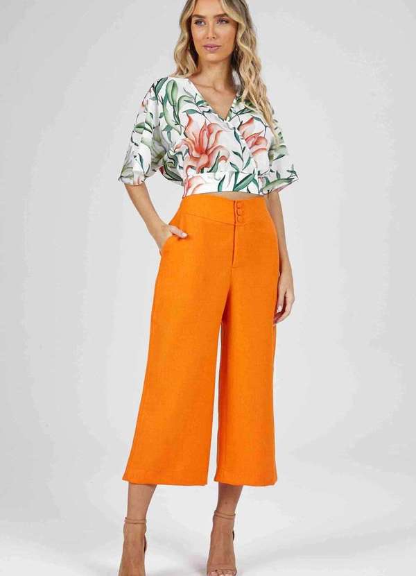 Pks - Calca Pks Pantacourt Laranja 2