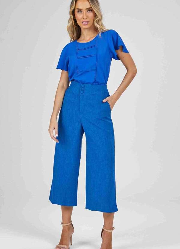 Pks - Calca Pks Pantacourt Azul 4