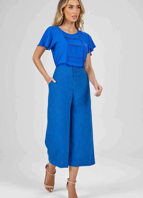 Pks - Calca Pks Pantacourt Azul 5