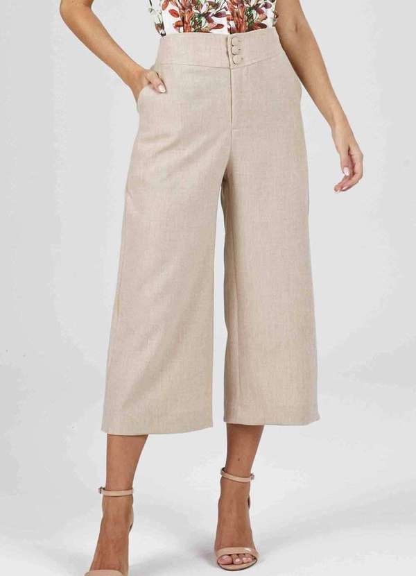 Pks - Calca Pks Pantacourt Bege