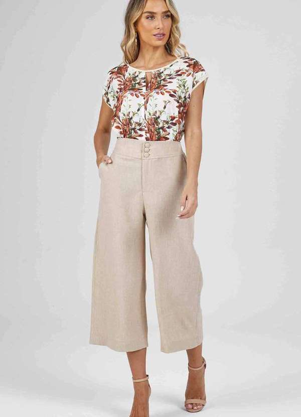 Pks - Calca Pks Pantacourt Bege 3