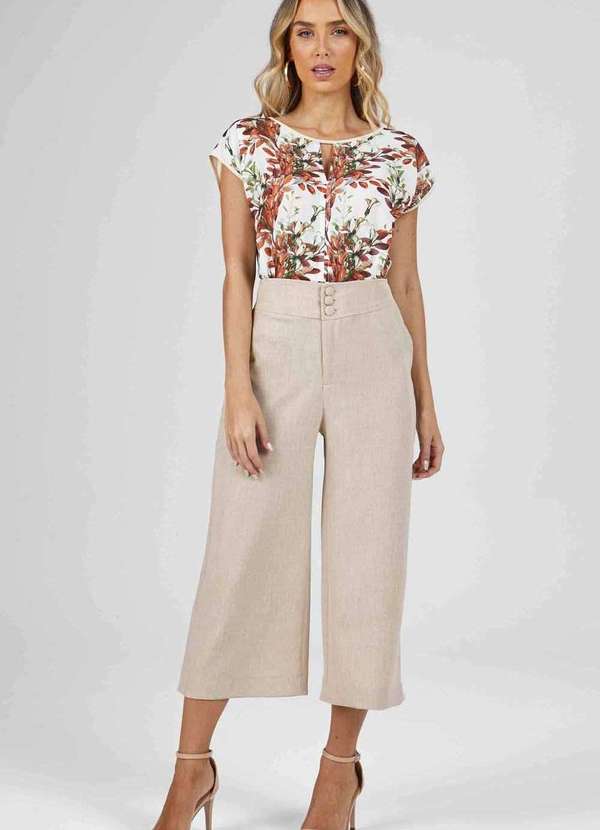 Pks - Calca Pks Pantacourt Bege 2