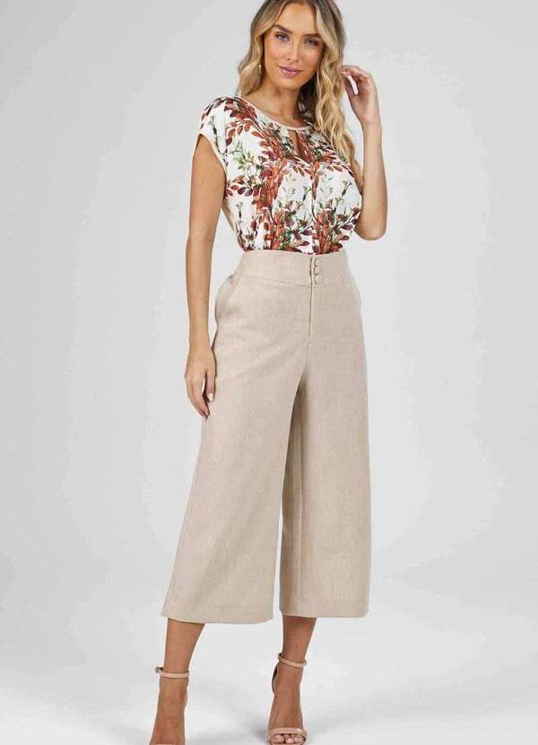 Pks - Calca Pks Pantacourt Bege 1