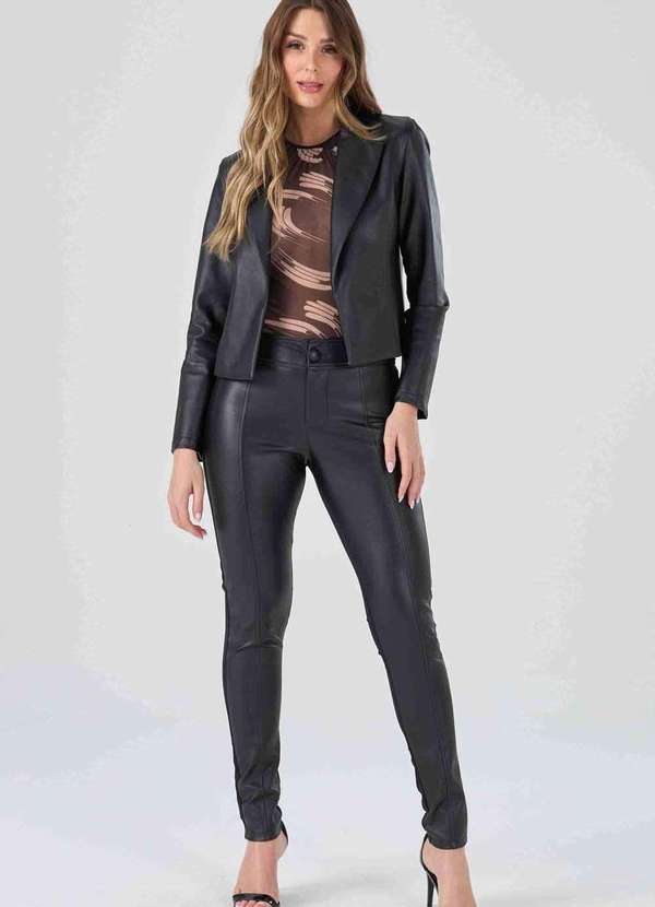 Pks - Calca Pks Skinny Costas Malha Preto 5