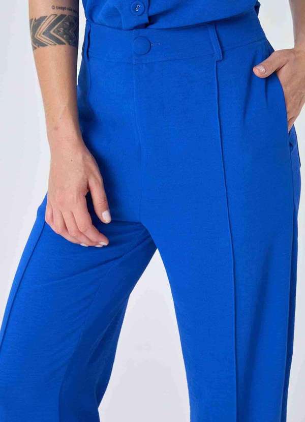 Pks - Calca Pks Wide Leg com Frisos Azul 3