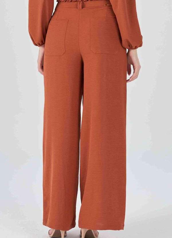 Pks - Calca Pks Wide Leg Terracota Marrom 2