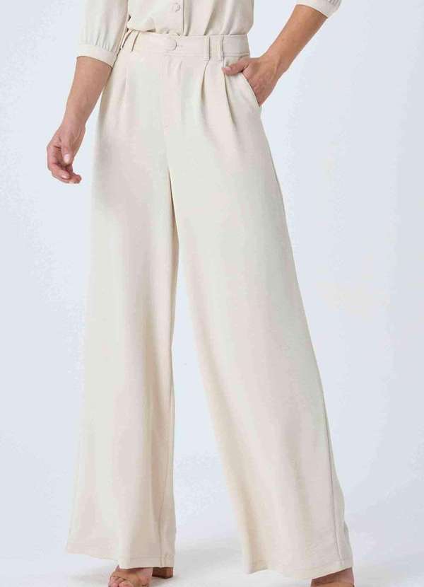 Pks - Calca Pks Wide Leg Bege