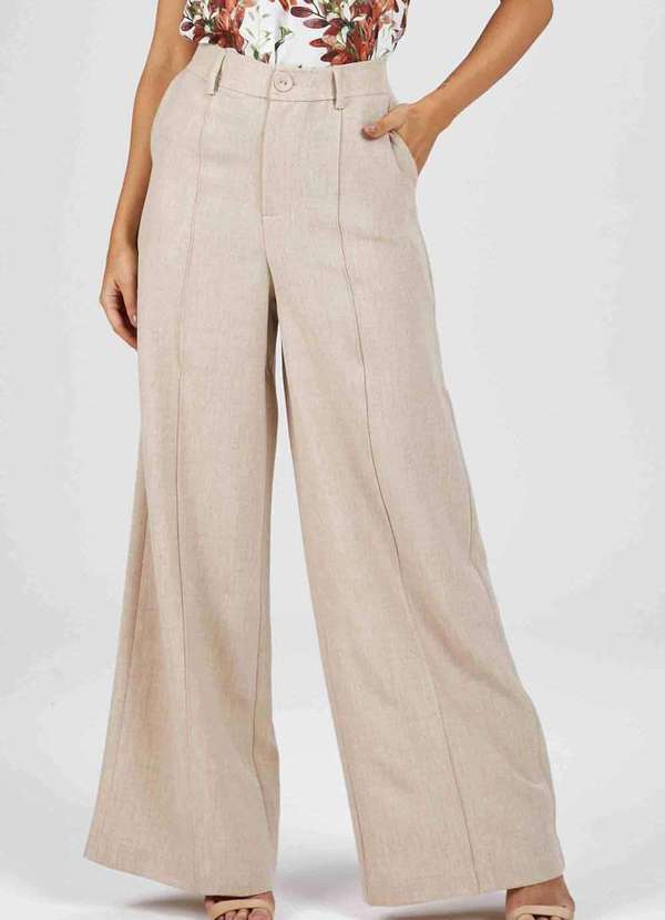 Pks - Calca Pks Wide Leg Bege