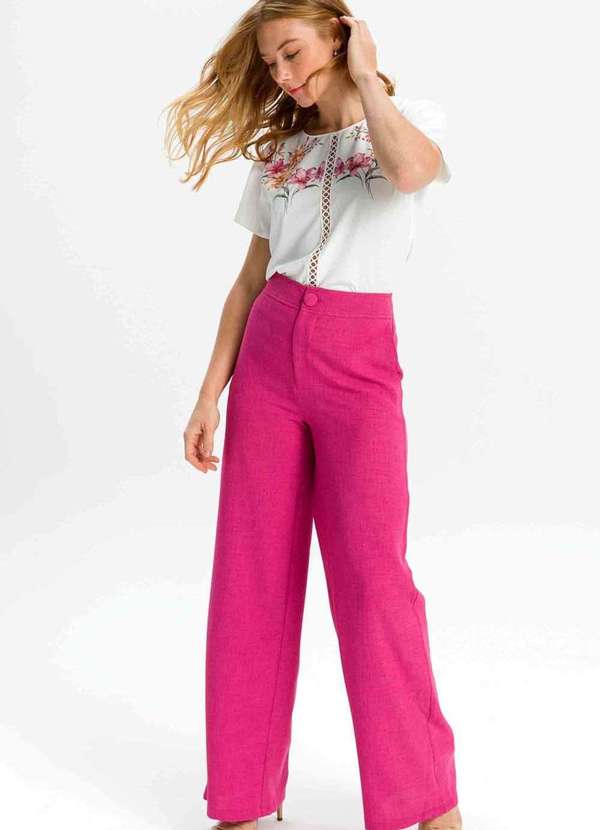 Pks - Calca Wide Leg Rosa 4