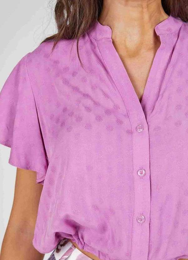 Pks - Camisa Cropped Pks Viscose Roxo 3