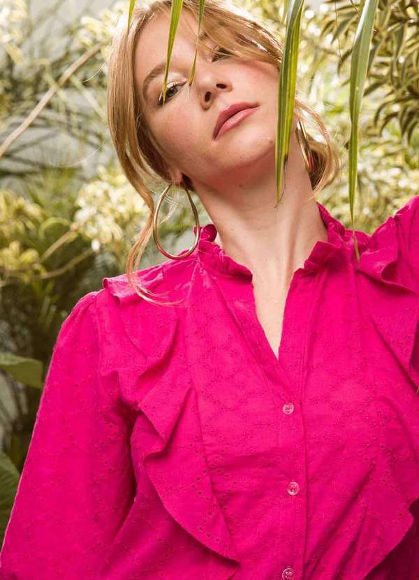 Pks - Camisa Laise de Algodao Rosa