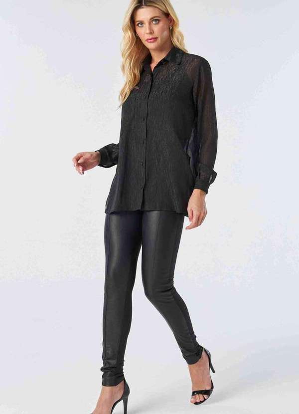 Pks - Camisa Manga Longa Fios Lurex Preto 4