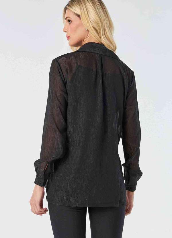 Pks - Camisa Manga Longa Fios Lurex Preto 3