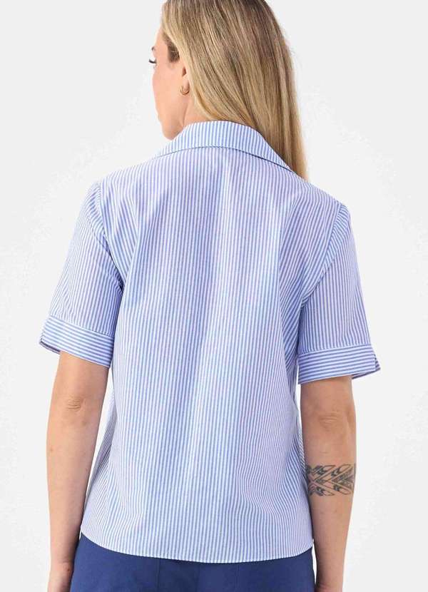 Pks - Camisa Pks de Algodao Listrada Azul 2