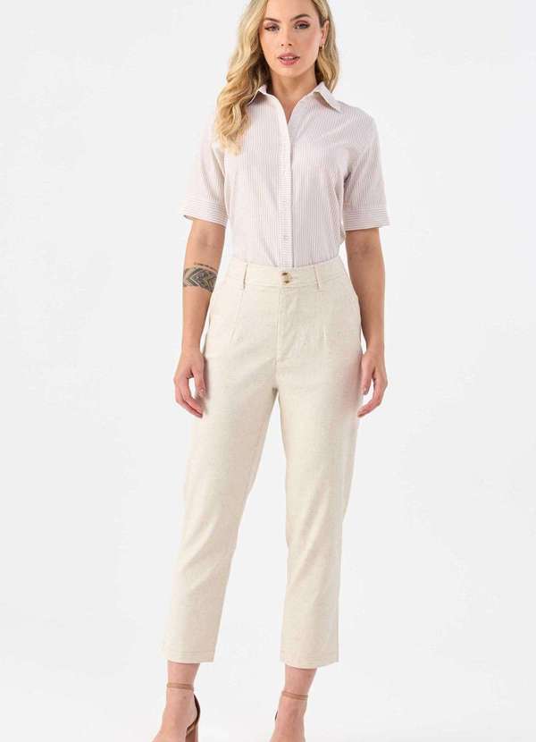 Pks - Camisa Pks de Algodao Listrada Branco 6