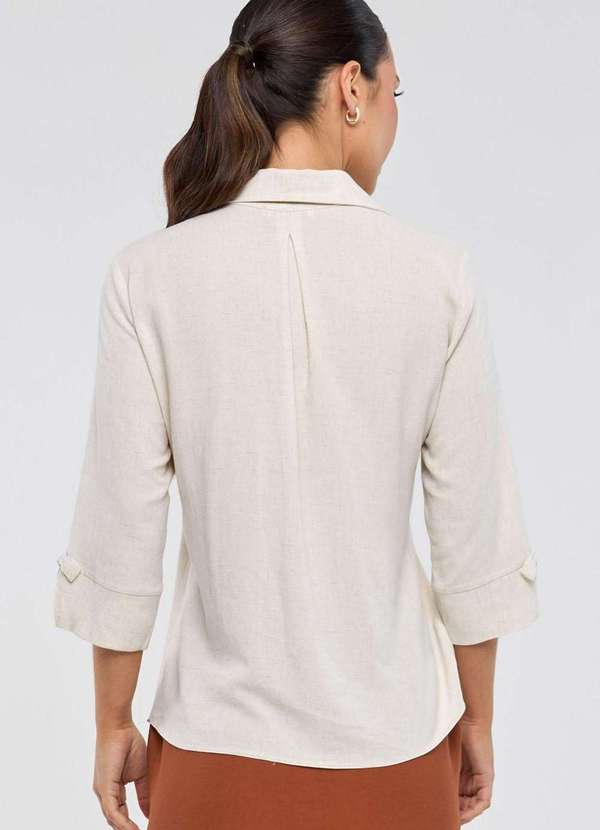 Pks - Camisa Pks em Viscose com Linho Branco 2