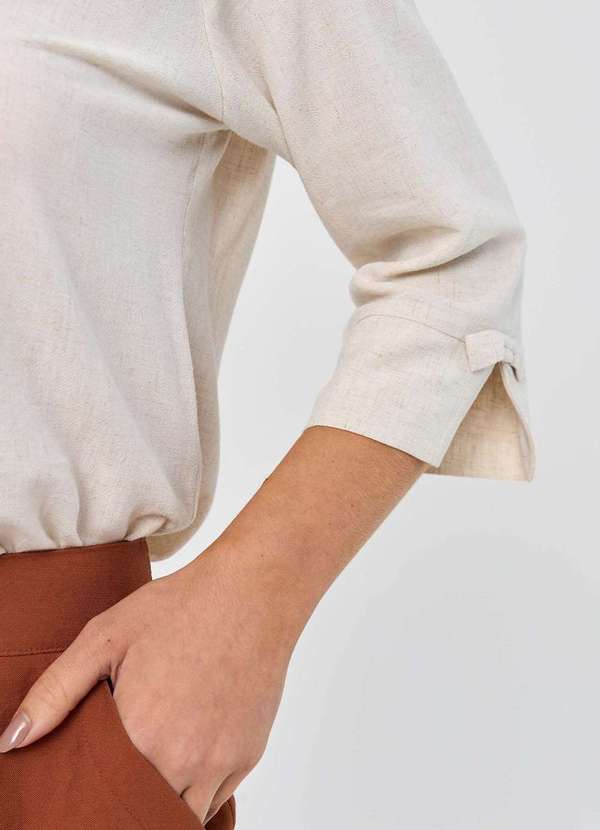 Pks - Camisa Pks em Viscose com Linho Branco 4