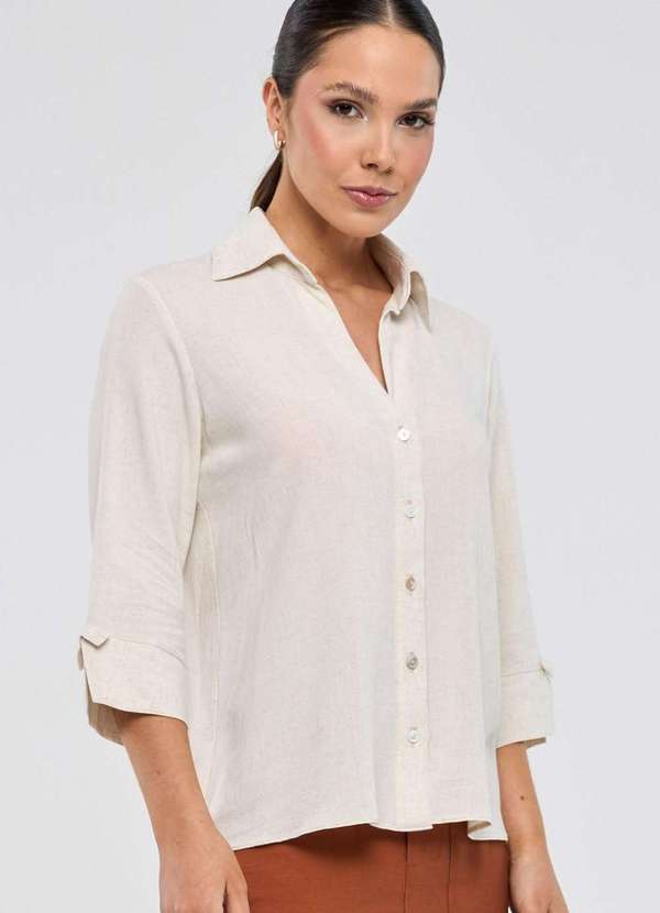 Pks - Camisa Pks em Viscose com Linho Branco 5