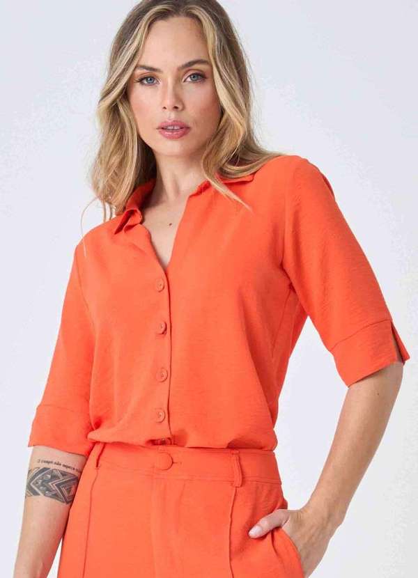 Pks - Camisa Pks Manga 3/4 Laranja
