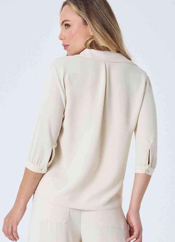 Pks - Camisa Pks Manga 7/8 Bege 2