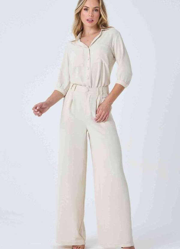 Pks - Camisa Pks Manga 7/8 Bege 5