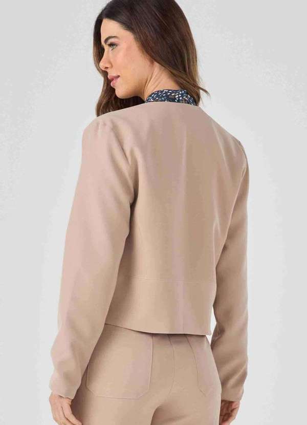 Pks - Blazer Curto Pks Alfaiataria Social Bege 2