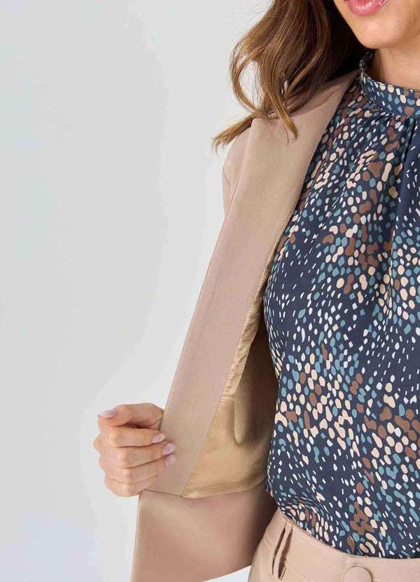 Pks - Blazer Curto Pks Alfaiataria Social Bege 3