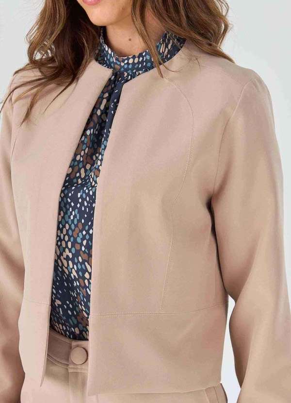 Pks - Blazer Curto Pks Alfaiataria Social Bege 4