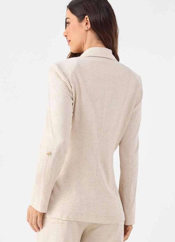 Pks - Blazer Pks Alfaiataria Linho Natural Bege 2