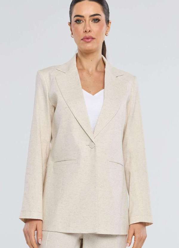 Pks - Blazer Pks Alfaiataria Linho Natural Bege