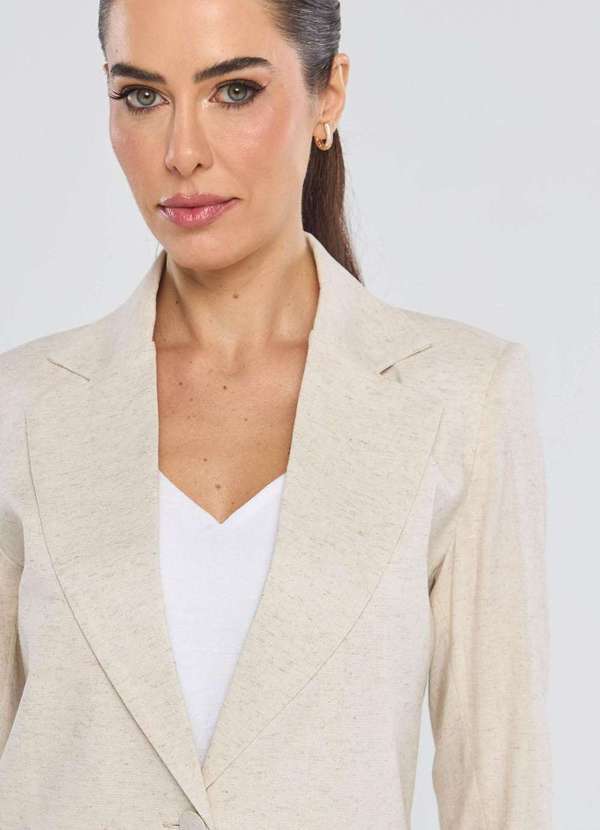Pks - Blazer Pks Alfaiataria Linho Natural Bege 3