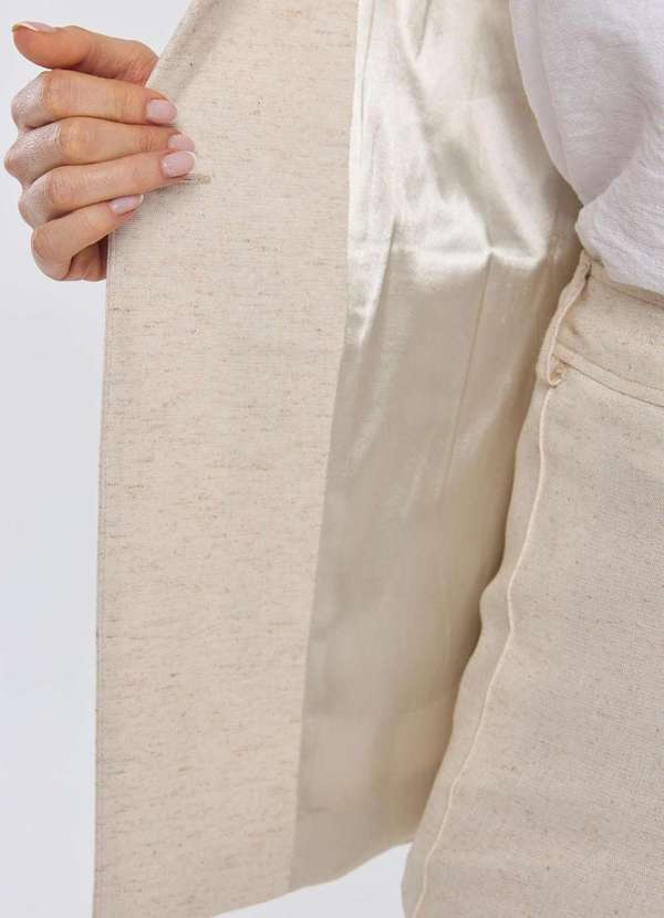 Pks - Blazer Pks Alfaiataria Linho Natural Bege 5