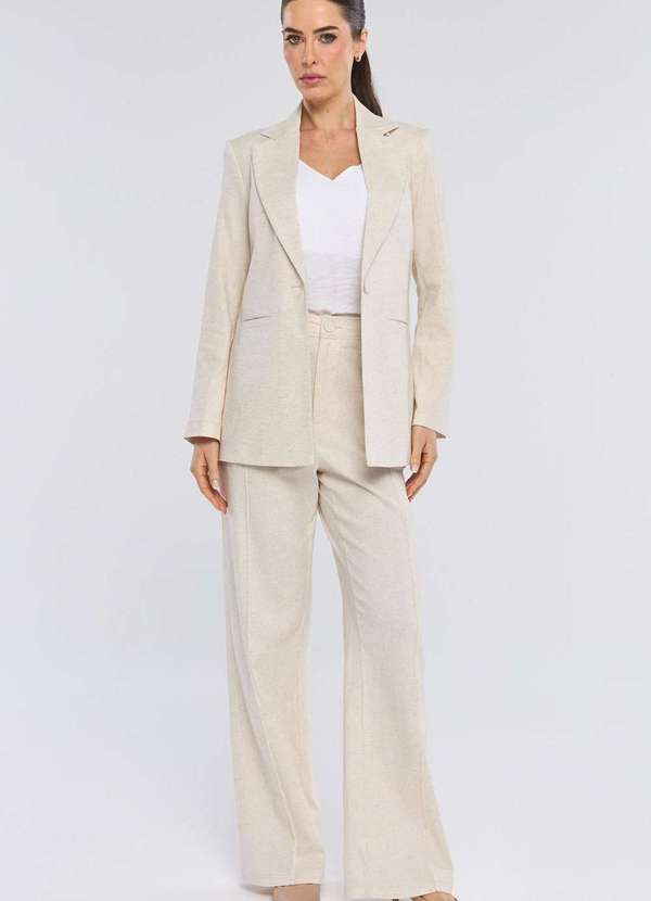 Pks - Blazer Pks Alfaiataria Linho Natural Bege 6