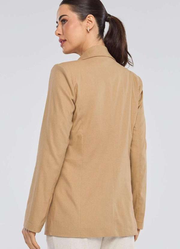 Pks - Blazer Pks Alfaiataria Linho Bege 2