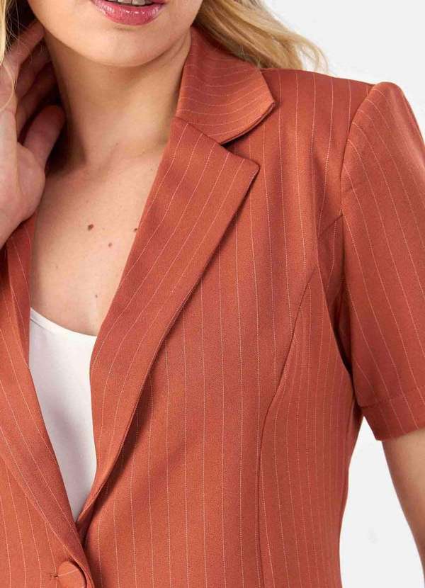 Pks - Blazer Pks Alfaiataria Risca Giz Marrom 3