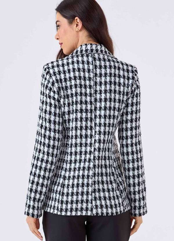 Pks - Blazer Pks Alfaiataria Tweed Preto e Branco Branco 2