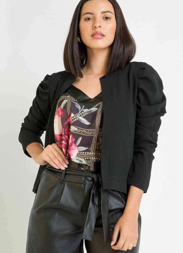 Pks - Blazer Preto Manga Bufante Preto