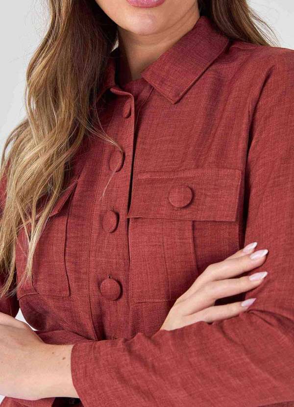 Pks - Jaqueta Pks com Bolsos Marrom 4