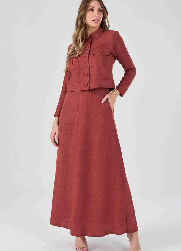 Pks - Jaqueta Pks com Bolsos Marrom 5