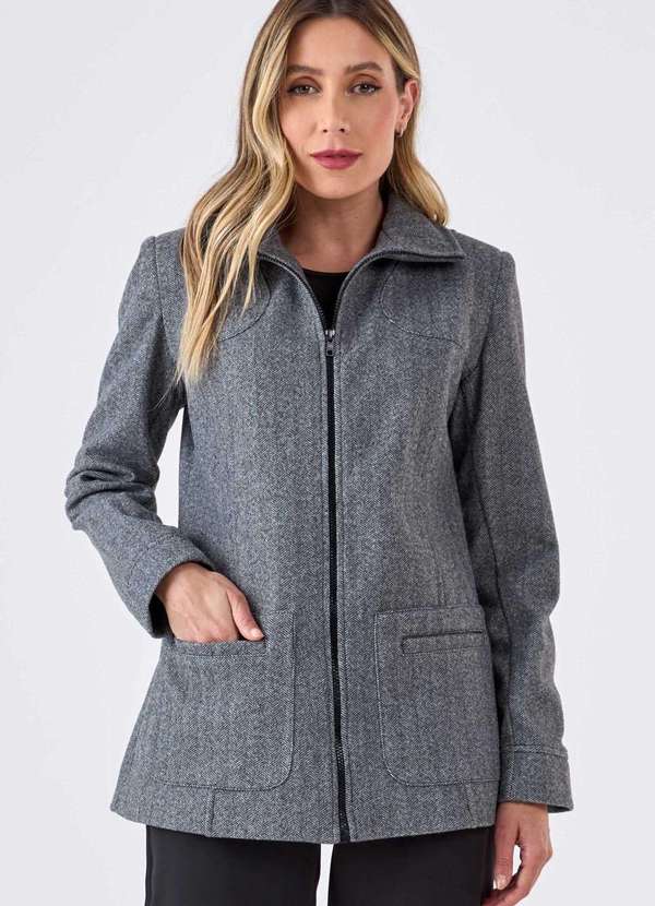 Pks - Jaqueta Pks La Batida Espinha de Peixe Cinza