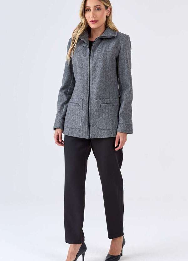 Pks - Jaqueta Pks La Batida Espinha de Peixe Cinza 6