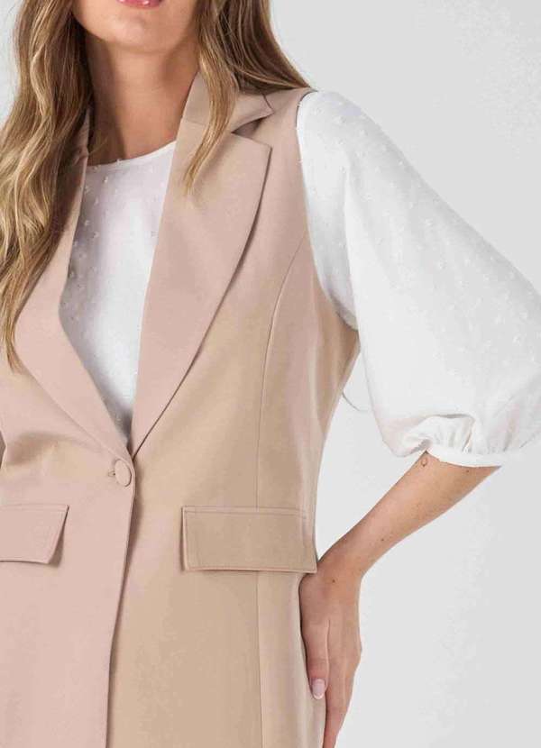 Pks - Colete Pks Alfaiataria Alongado Bege 4