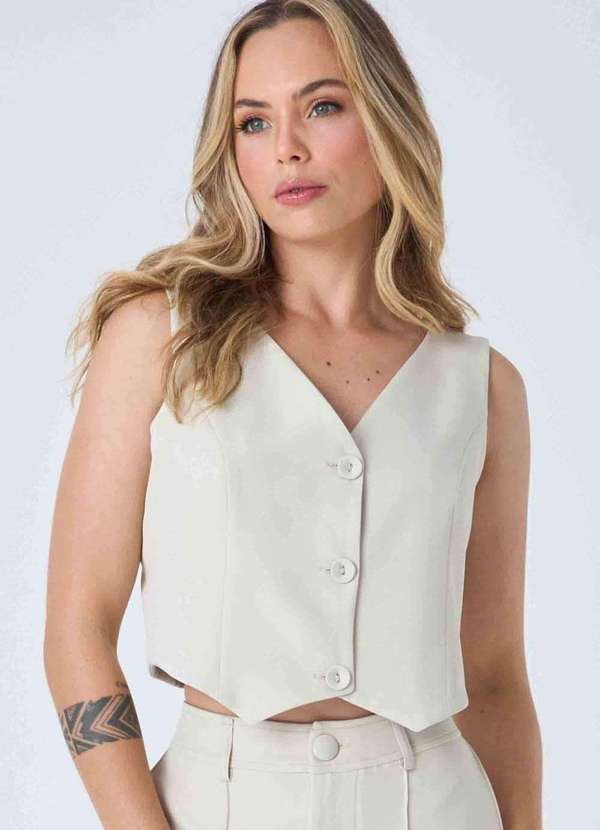 Pks - Colete Pks Alfaiataria Bege