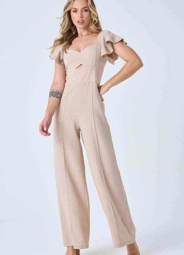 Pks - Macacao Longo Pks Manga Flare Bege 4