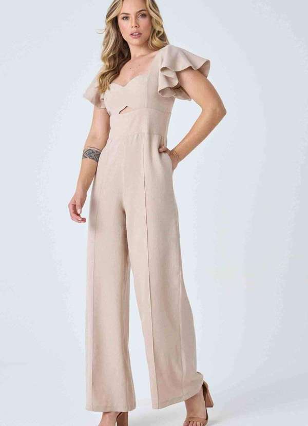 Pks - Macacao Longo Pks Manga Flare Bege 5